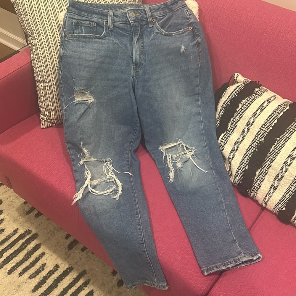 Old Navy OG Straight high rise distressed jeans